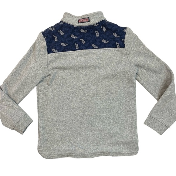 Vineyard Vines Girls Gray Polka Dot Blue Whale Shoulder Shep Shirt 14 - Picture 2 of 4